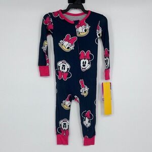 NWT Disney Minnie Mouse Daisy Duck Toddler Girls Pajamas Sleepwear 18M Navy Pink